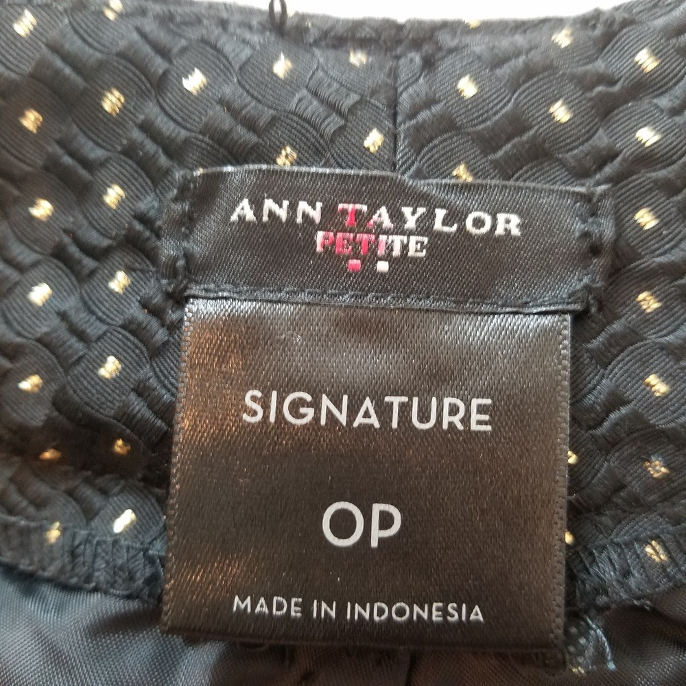 Ann Taylor | Petite Black and Gold Pants - Picture 6 of 7